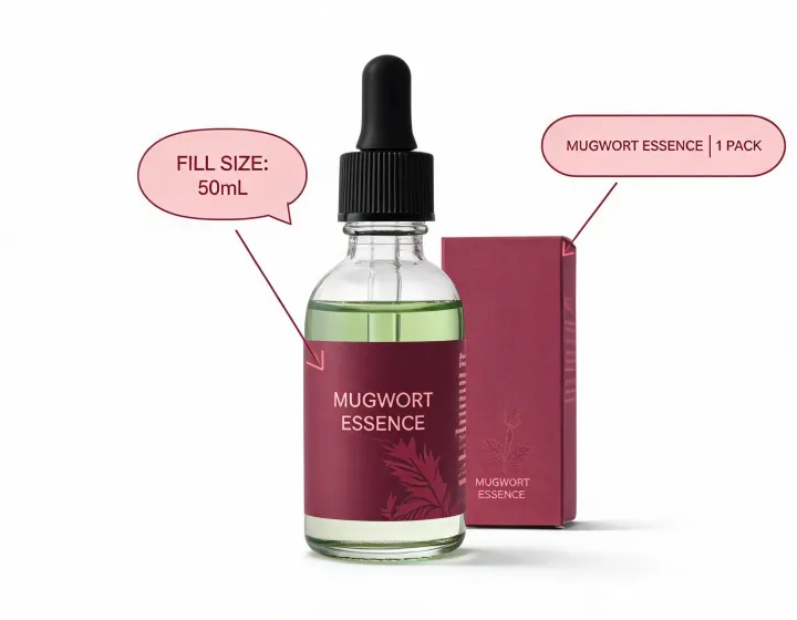 Mugwort essence specification worksheet illustration, not a premises map